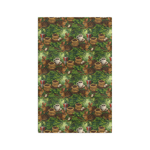 Tropical Microfiber Coffee/Tea Towel – Sumatran Rainforest Rabbits & Coffee