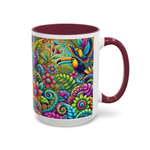 Accent Color Coffee Mug, Many Colors - 11oz & 15oz / Rainforest Music