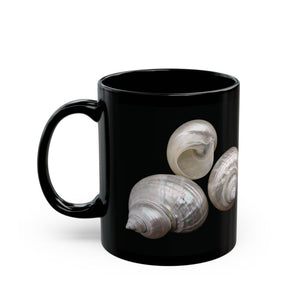 Black Coffee Mug - Real Pearl Nautilus Shells