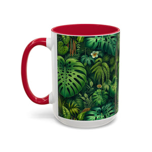 Accent Color Coffee Mug, Many Colors - 11oz & 15oz / Rainforest Greenery