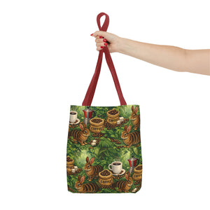 Tropical Rabbits & UFOs Tote Bag, Black - 3 Sizes