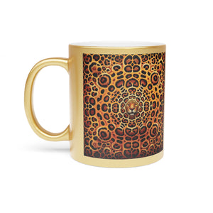 Tropical Metallic Mug, Gold or Silver: Kaleido Jaguar