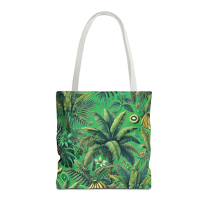 Tropical Palms & Bananas Tote Bag, Green - 3 Sizes