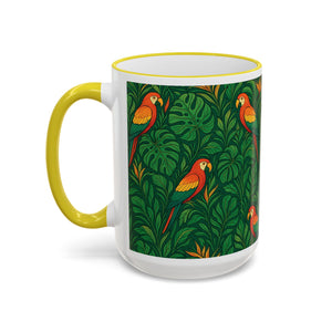 Accent Rim & Handle Coffee Mug, Religious ~ Our Lady of Perpetual Help, Monsteras