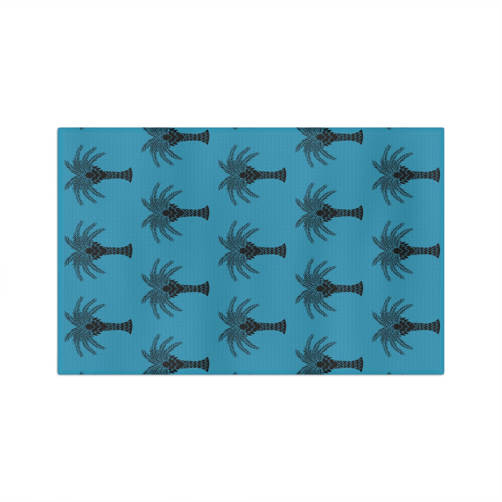 Tropical Microfiber Coffee/Tea Towel – Art Deco Palms, Turquoise
