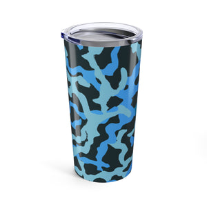 20oz Tropical Glossy Tumbler / Coral Threads Blue