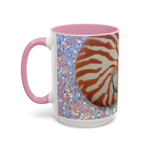 Colorful Mugs (11oz, 15oz), Disco Tiger Stripe Nautilus Macro