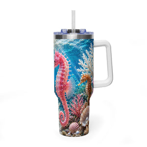 40oz Seahorse Ocean Tumbler — Vacuum Insulated Travel Mug