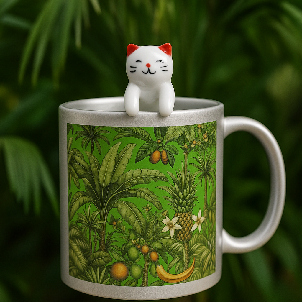 Ceramic Cat Coffee Spoons, 4.3"