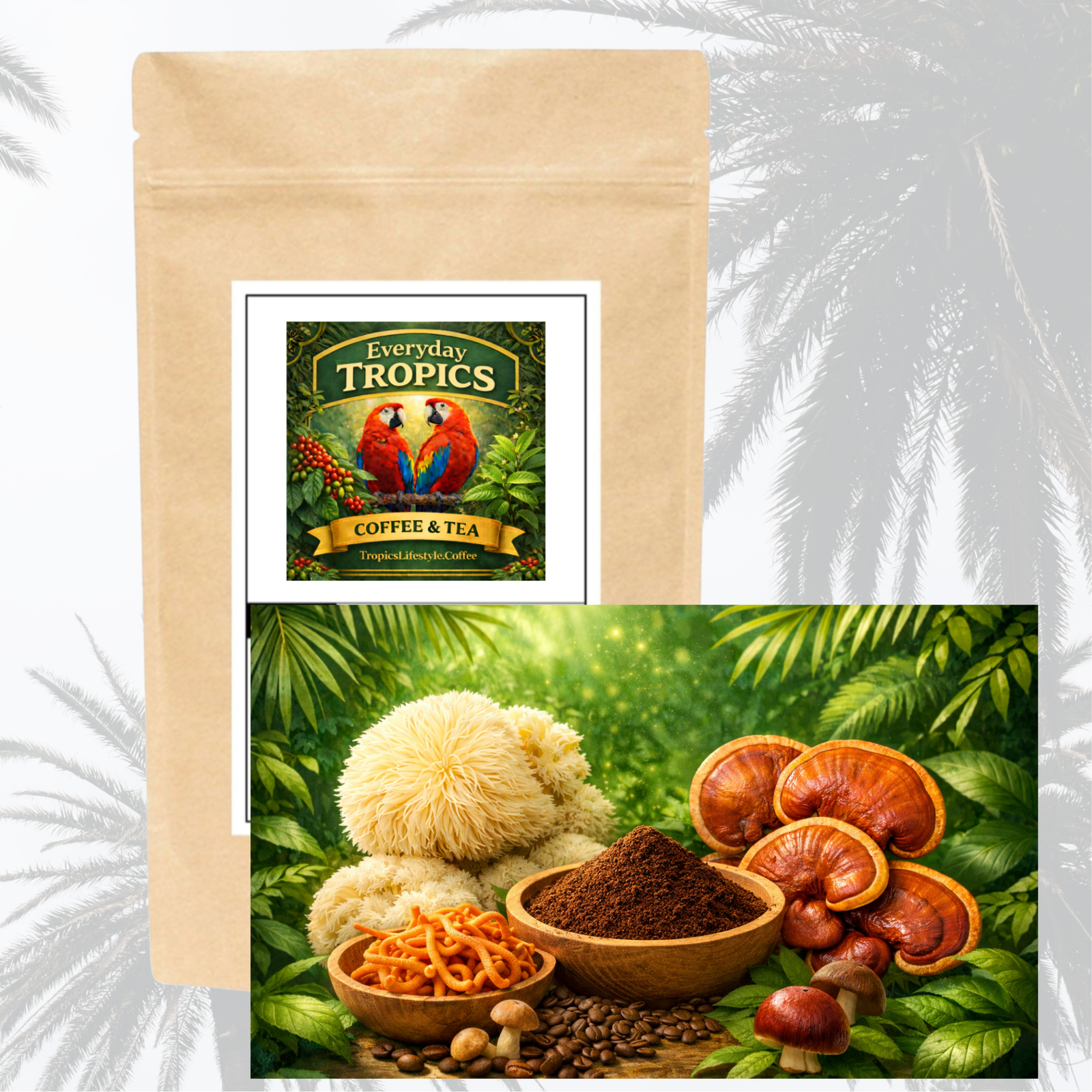 Everyday Tropics Mushroom Coffee: Medium Roast, Blend