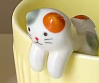 Ceramic Cat Coffee Spoons, 4.3"