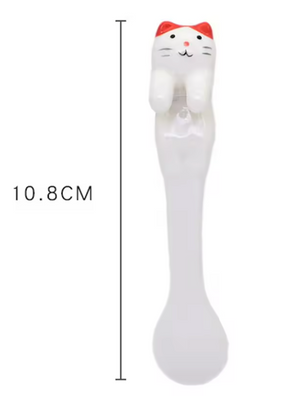 Ceramic Cat Coffee Spoons, 4.3"