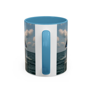 Accent Coffee Mug (11, 15oz), 8 Colors - UFO and Dolphin - Tropics Lifestyle Coffee