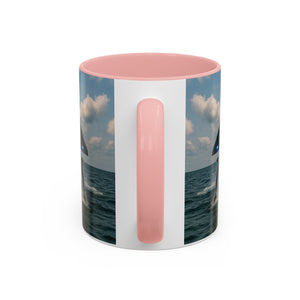 Accent Coffee Mug (11, 15oz), 8 Colors - UFO and Dolphin - Tropics Lifestyle Coffee