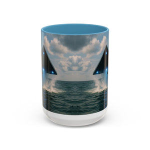 Accent Coffee Mug (11, 15oz), 8 Colors - UFO and Dolphin - Tropics Lifestyle Coffee