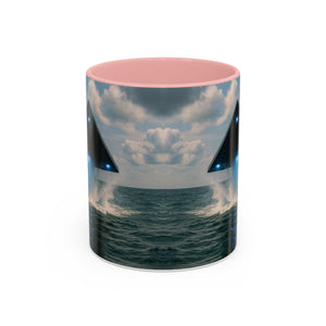 Accent Coffee Mug (11, 15oz), 8 Colors - UFO and Dolphin - Tropics Lifestyle Coffee