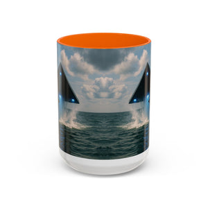 Accent Coffee Mug (11, 15oz), 8 Colors - UFO and Dolphin - Tropics Lifestyle Coffee