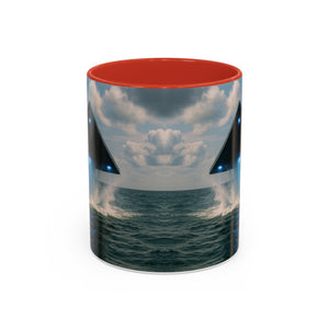 Accent Coffee Mug (11, 15oz), 8 Colors - UFO and Dolphin - Tropics Lifestyle Coffee