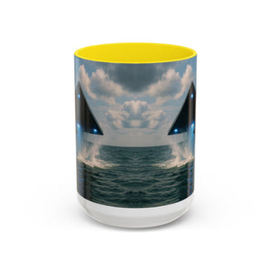 Accent Coffee Mug (11, 15oz), 8 Colors - UFO and Dolphin - Tropics Lifestyle Coffee