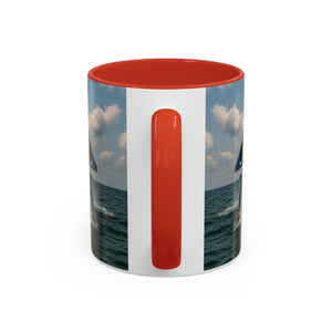Accent Coffee Mug (11, 15oz), 8 Colors - UFO and Dolphin - Tropics Lifestyle Coffee