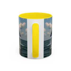 Accent Coffee Mug (11, 15oz), 8 Colors - UFO and Dolphin - Tropics Lifestyle Coffee