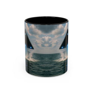 Accent Coffee Mug (11, 15oz), 8 Colors - UFO and Dolphin - Tropics Lifestyle Coffee
