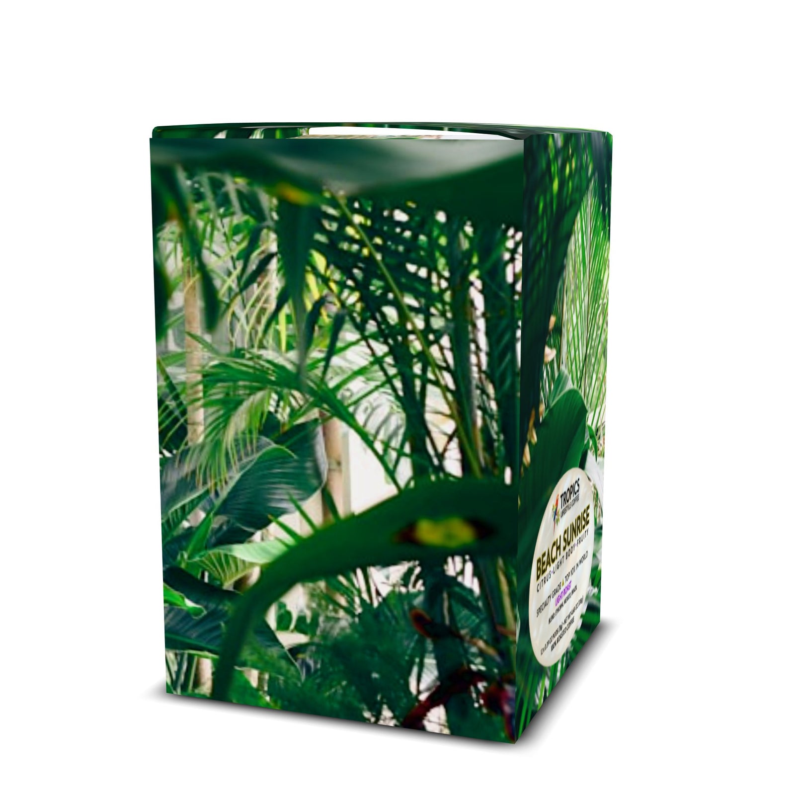 Beach Sunrise Art Box Coffee Pods/12 Pack: Rainforest Greens - Tropics Lifestyle Coffee