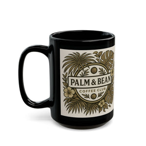 Black Coffee Mug - Palm & Bean Coffee Club - Tropics Lifestyle Coffee