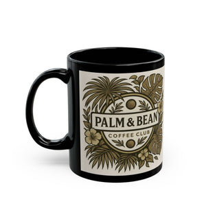 Black Coffee Mug - Palm & Bean Coffee Club - Tropics Lifestyle Coffee