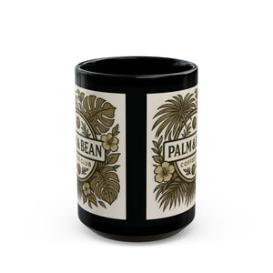 Black Coffee Mug - Palm & Bean Coffee Club - Tropics Lifestyle Coffee