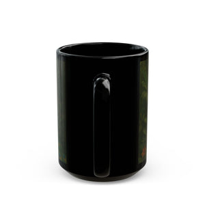 Black Coffee Mug - Puppy Ariel and Peacock - Tropics Lifestyle Coffee
