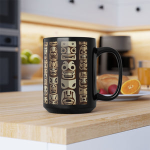 Black Coffee Mug ~ Rainforest Totems 15oz - Tropics Lifestyle Coffee
