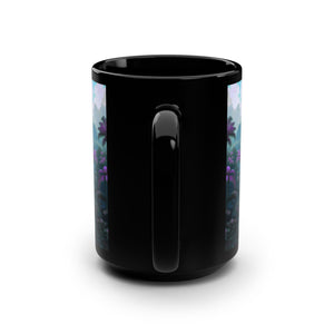 Black Coffee Mug ~ Sleeping Beauty Parrot, Violet 15oz - Tropics Lifestyle Coffee