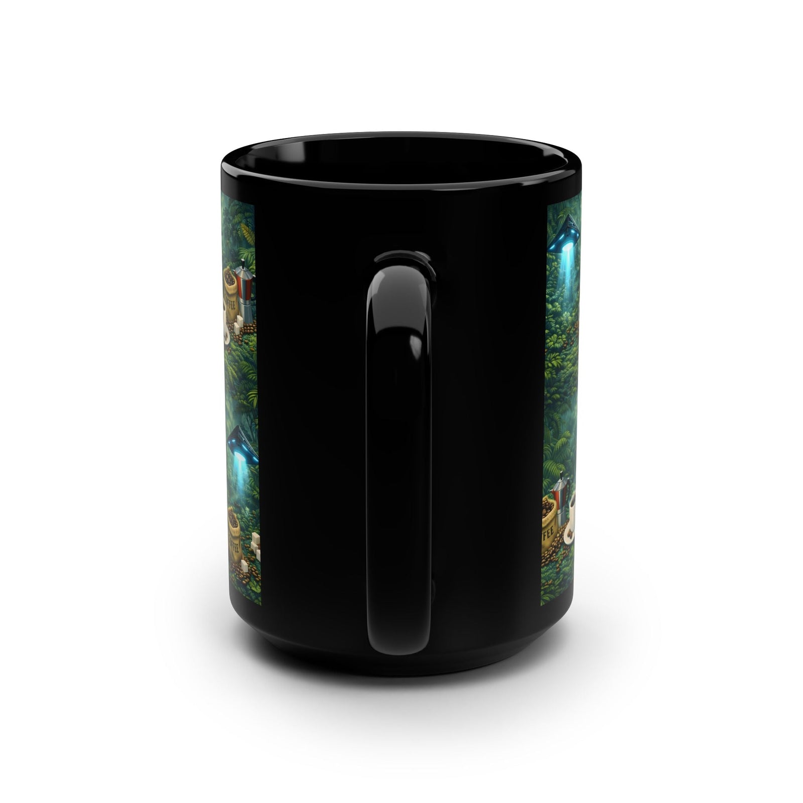 Black Coffee Mug — UFO & Coffee Scene 15oz - Tropics Lifestyle Coffee