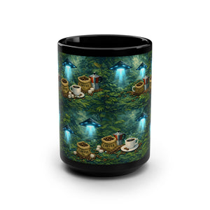 Black Coffee Mug — UFO & Coffee Scene 15oz - Tropics Lifestyle Coffee