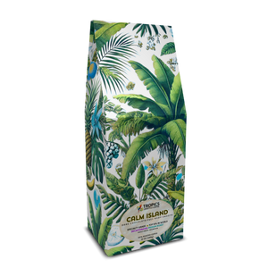 Calm Island DECAF Art Box Coffee 12 oz: Palms & Bananas - Tropics Lifestyle Coffee