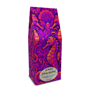Calm Island DECAF Art Box Coffee, 12 Oz: Seahorse Trio, Heatwave - Tropics Lifestyle Coffee