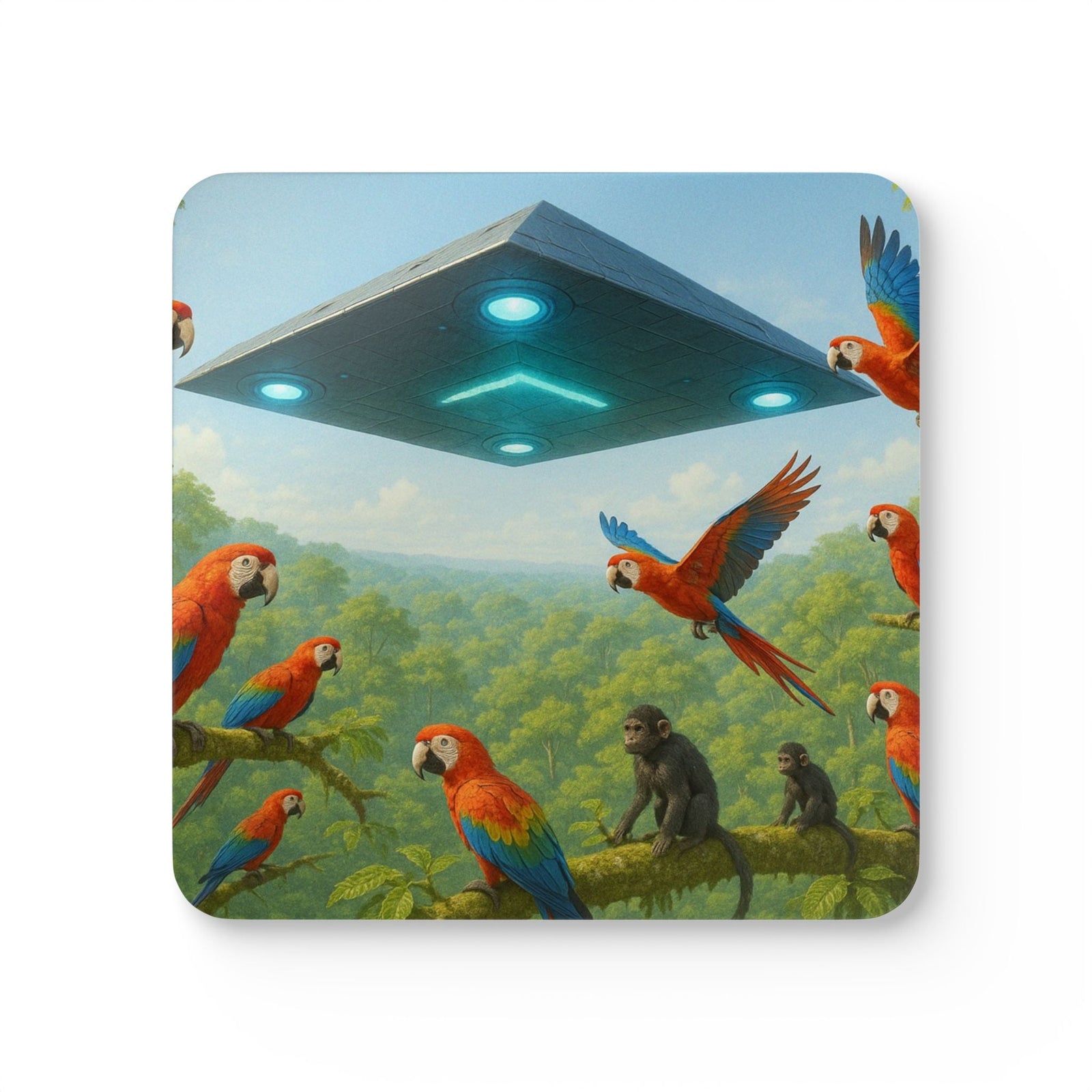 Coaster Set - UFO and Macaws - Tropics Lifestyle Coffee