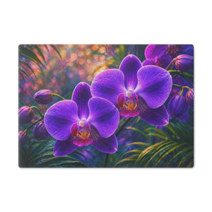 Glass Coffee Station Tray — Twilight Orchids, Glass, 2 sizes