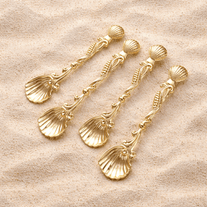 Coral Tide Ocean Shell Coffee Spoon | Gold or Silver - Tropics Lifestyle Coffee