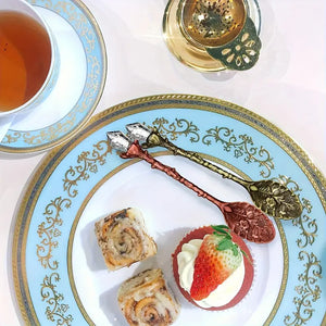 Vintage-Look Crystal-Top Coffee Spoon, Alloy Metal, 4.6"