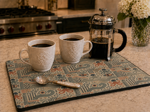 Glass Coffee Station Tray, 2 Sizes — Mid-Century Modern Octopus & Friends