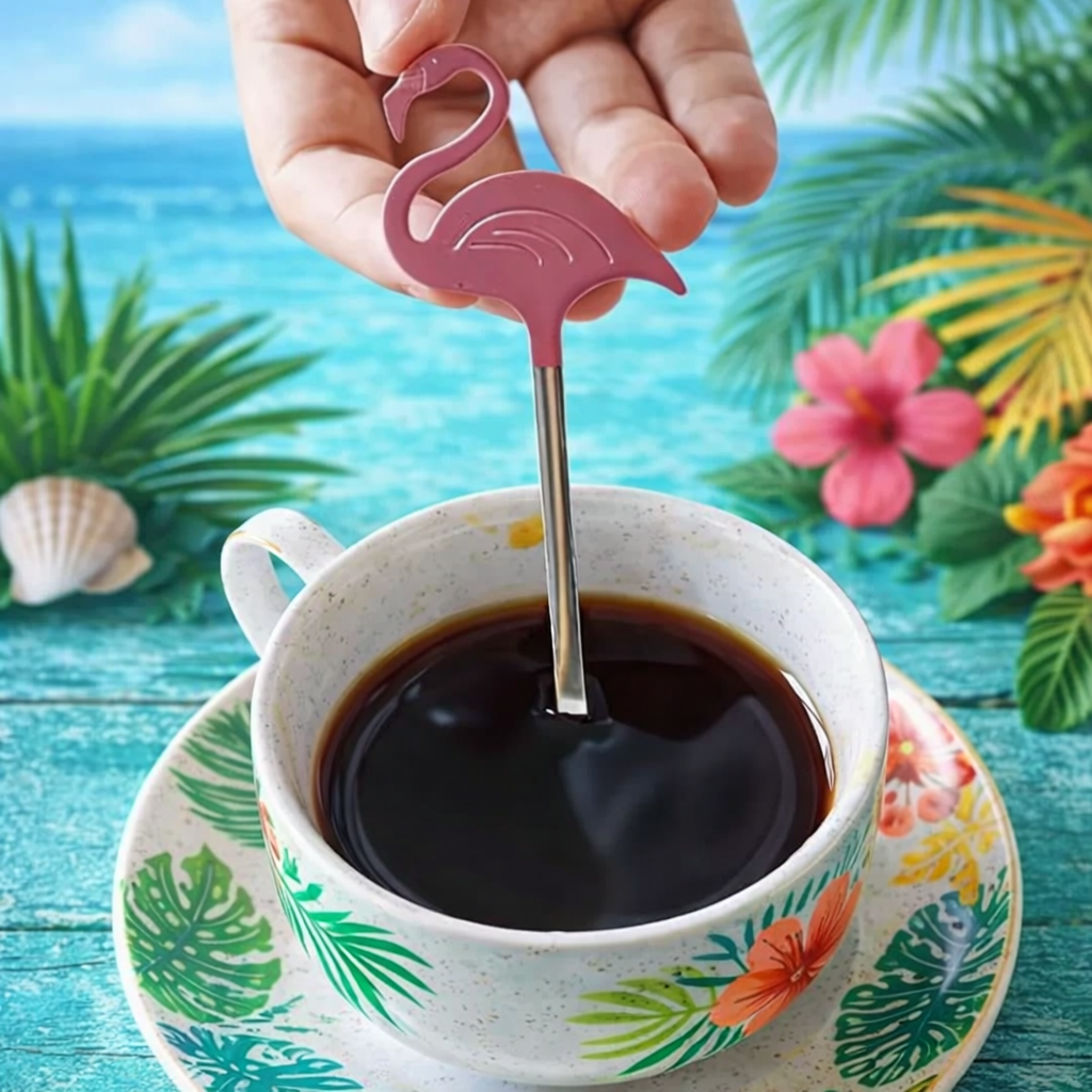 Flamingo Coffee Spoon, Stainless Steel, 5.1" ~ 3 Designs