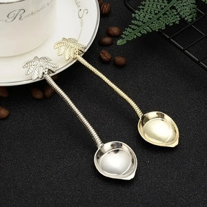 Palm Tree Coffee Spoon, Stainless Steel, 4.13" ~ Gold or Silver