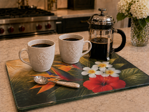 Glass Coffee Station Tray, 2 Sizes – Island Flight