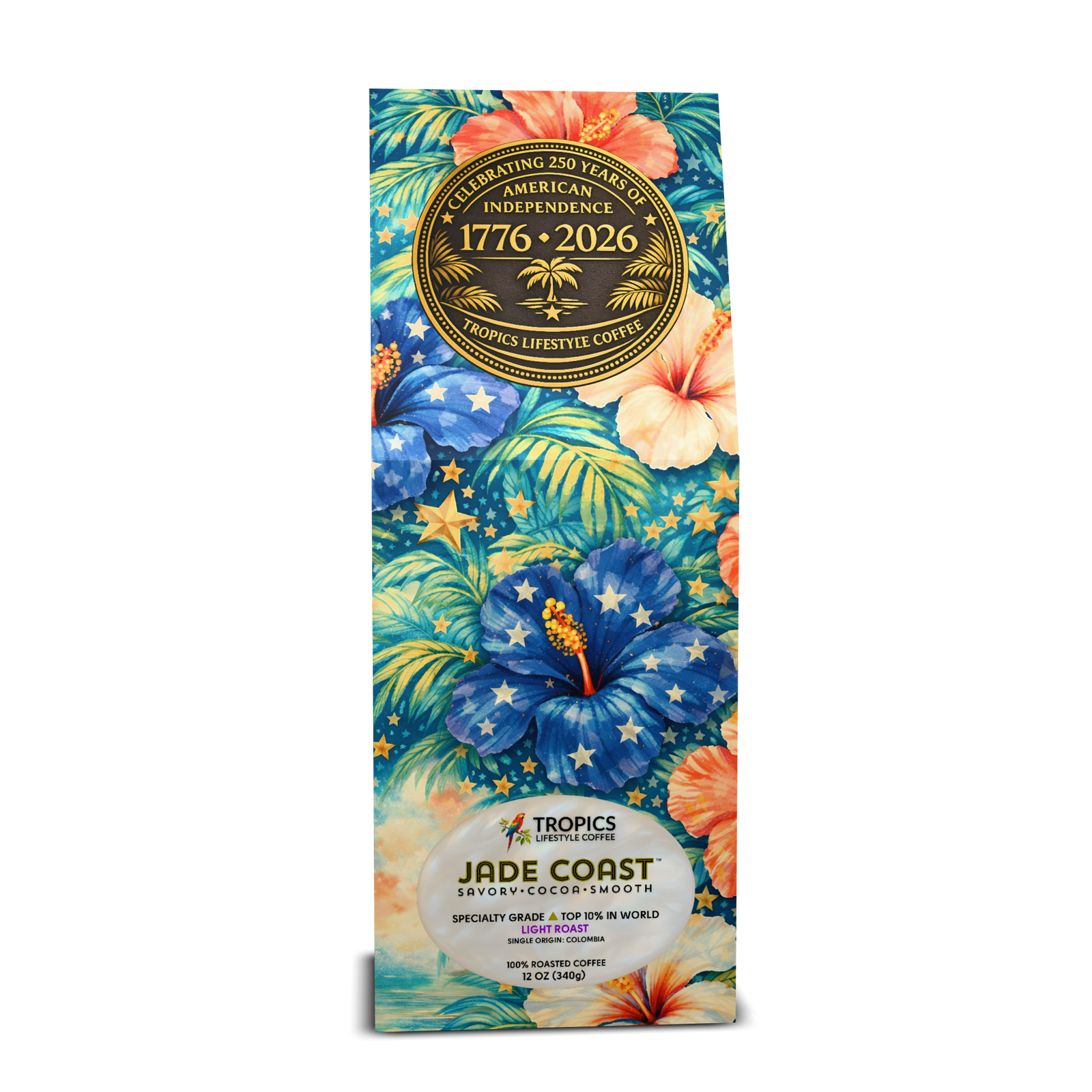 Jade Coast Art Box Coffee 12 Oz: Americana Hibiscus - Tropics Lifestyle Coffee