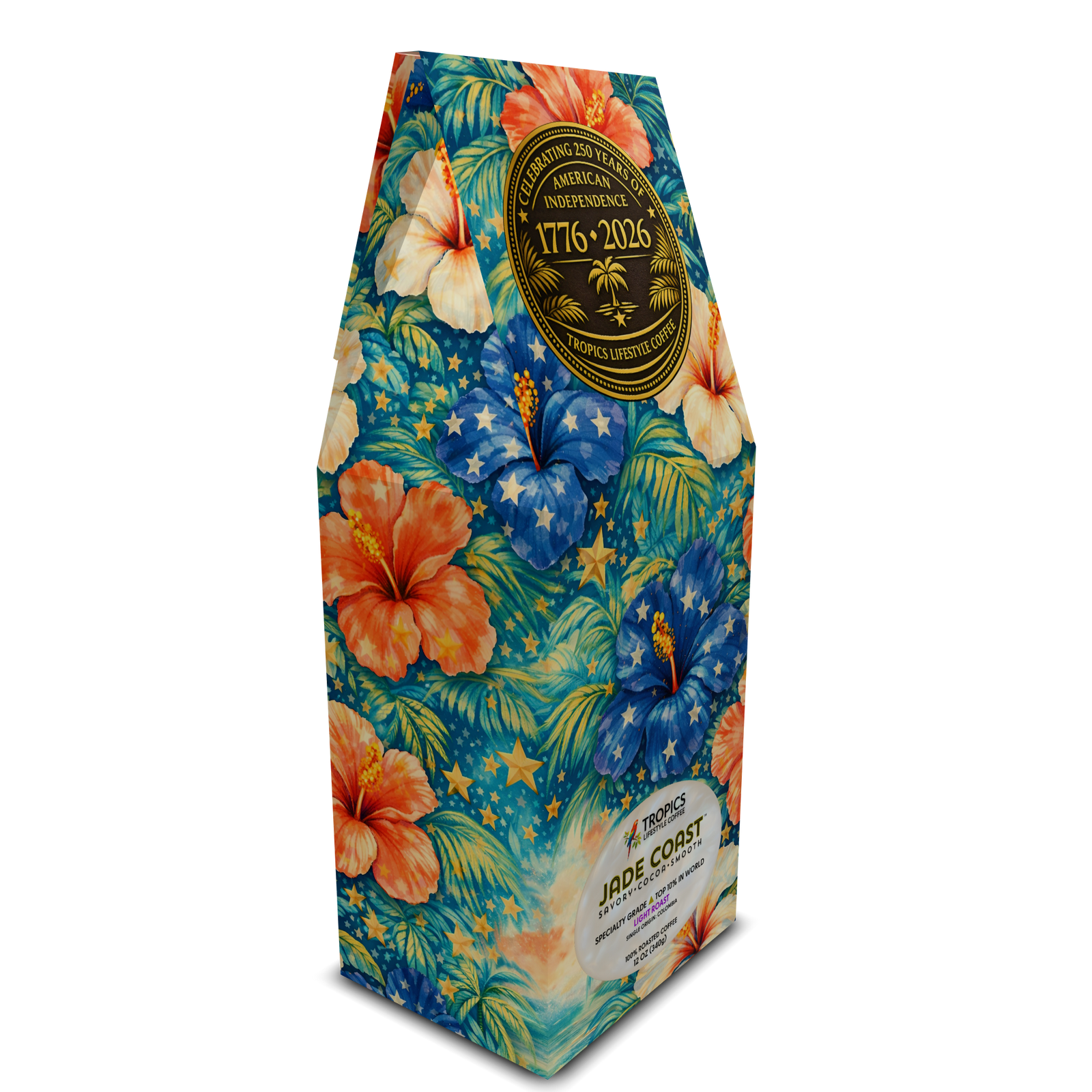 Jade Coast Art Box Coffee 12 Oz: Americana Hibiscus - Tropics Lifestyle Coffee