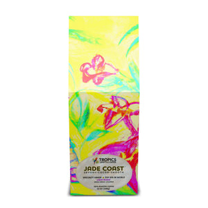 Jade Coast Art Box Coffee 12 Oz: Tropi Doodle, Yellow - Tropics Lifestyle Coffee