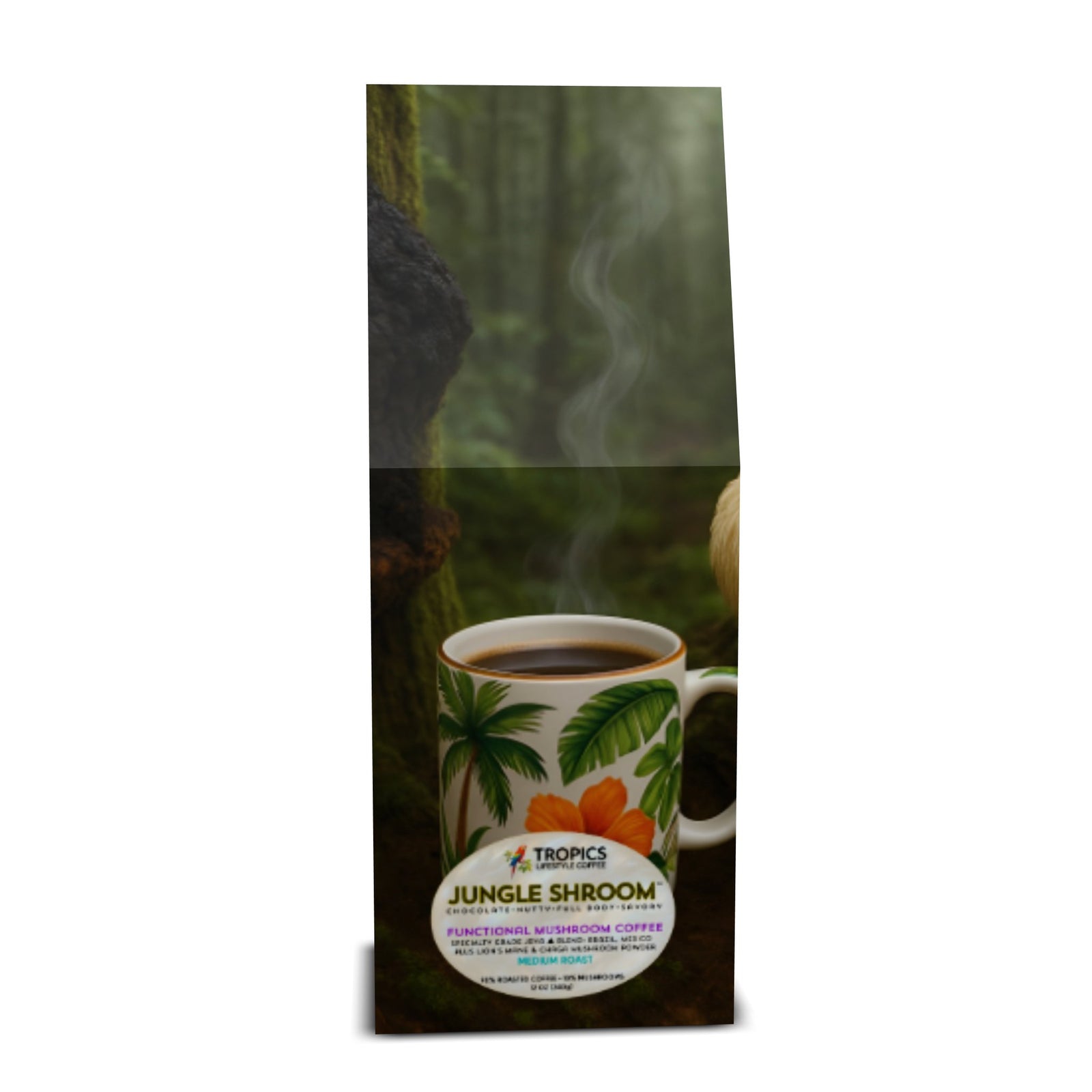 Jungle Shroom Art Box Coffee/Mushroom 12 Oz: Hidden Gems - Tropics Lifestyle Coffee
