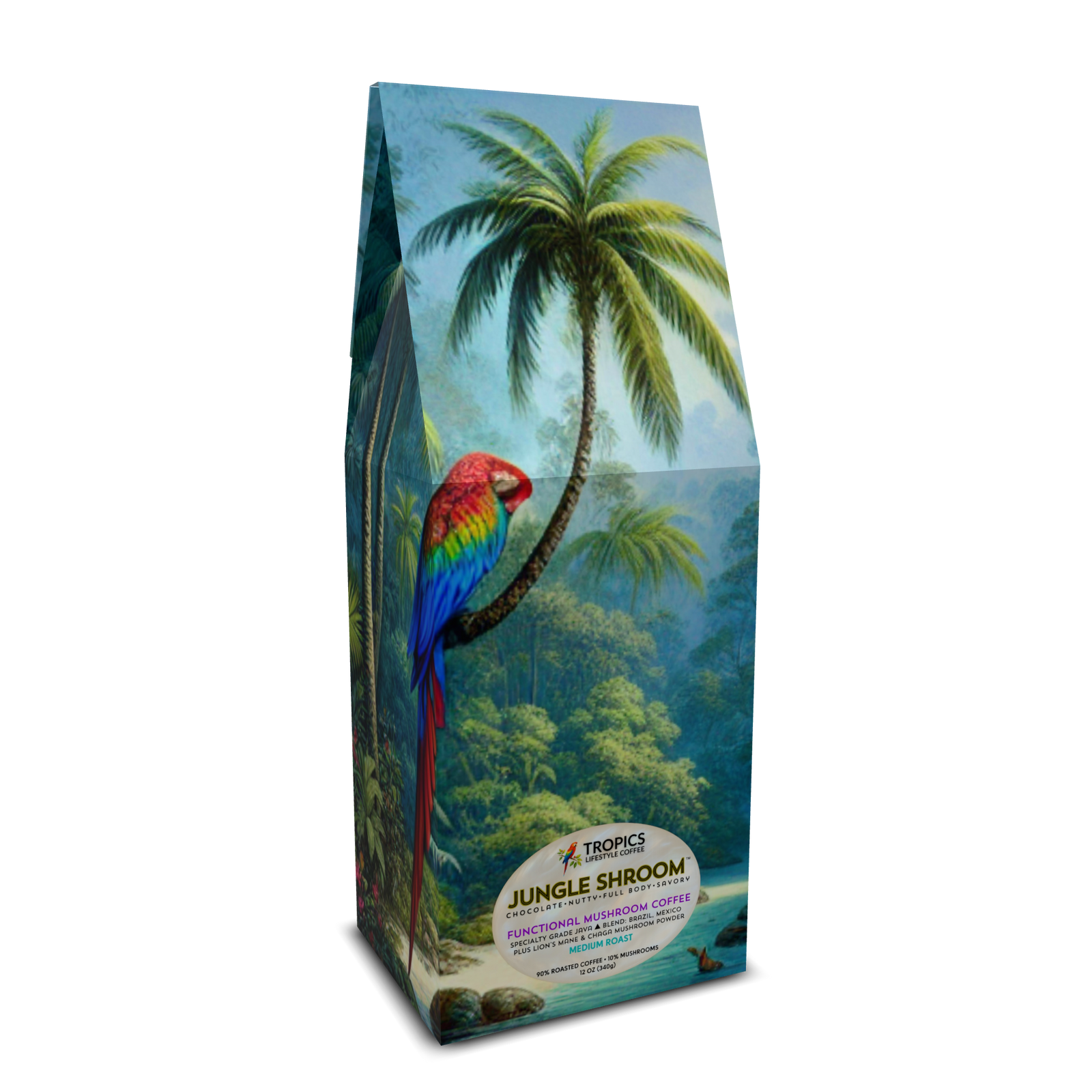 Jungle Shroom Art Box Coffee/Mushroom 12 Oz: Sleeping Beauty - Tropics Lifestyle Coffee